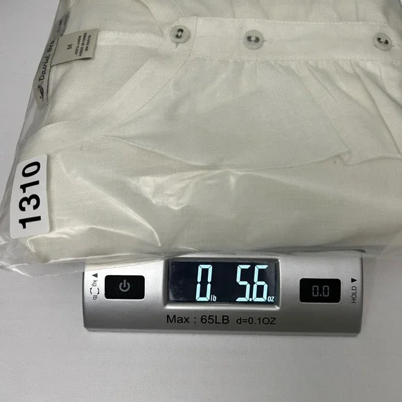 David Brooks Blouse Womens Med White 100% Linen Ruffle Flutter Sleeve Button Up - Picture 12 of 12